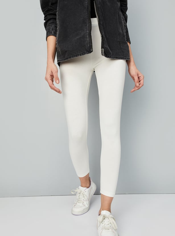 Women Solid Ankle-Length Leggings - Pack of 2