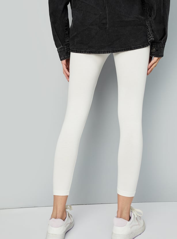 Women Solid Ankle-Length Leggings - Pack of 2