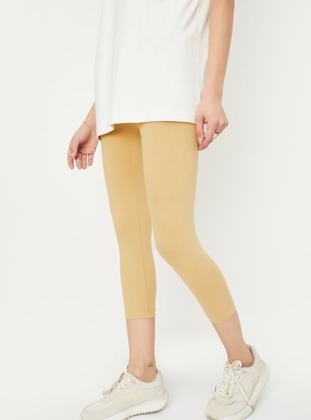 Women Solid Ankle-Length Leggings - Pack of 2