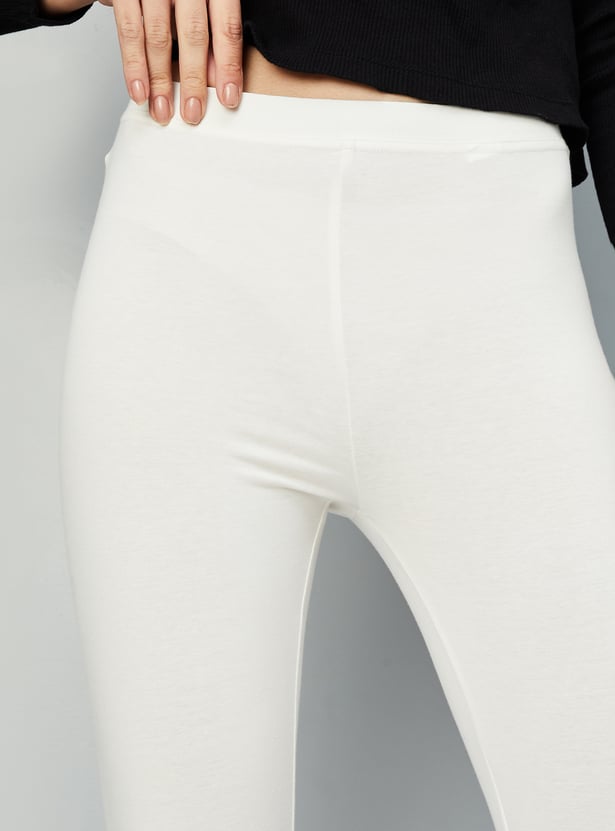 Women Solid Ankle-Length Leggings - Pack of 2