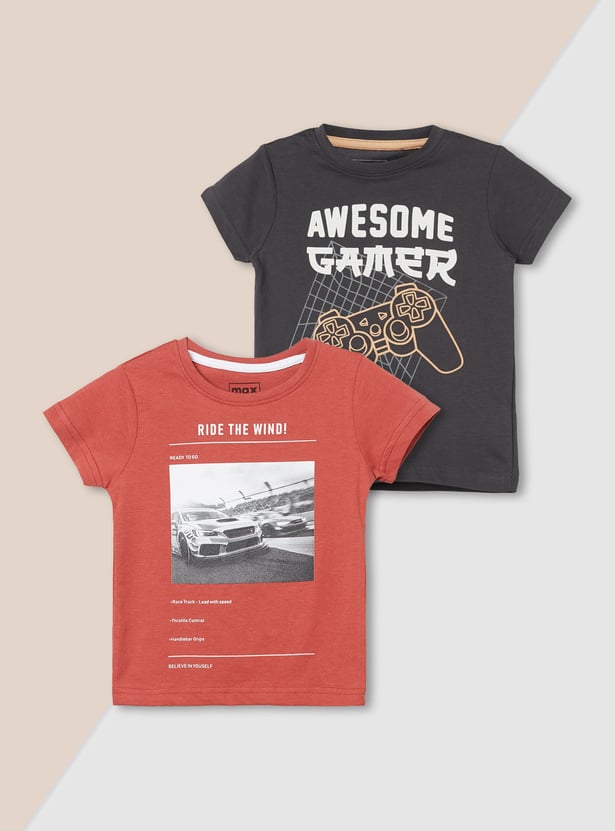 Boys Printed T-shirt - Pack of 2