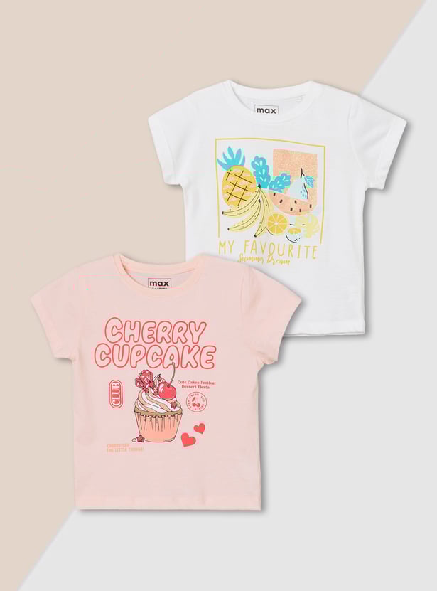 Girls Printed T-shirt - Pack of 2