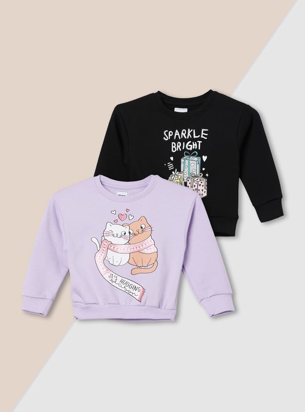 Girls Printed Sweatshirt - Pack of 2