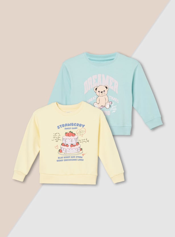 Girls Printed Sweatshirt - Pack of 2