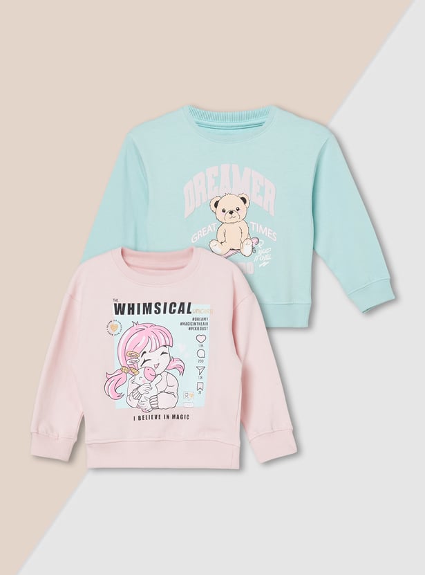 Girls Printed Sweatshirt - Pack of 2