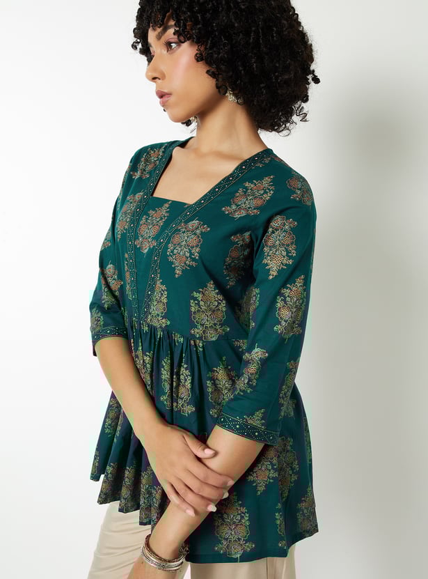 Women Ethnic Print A-Line Kurtis - Pack of 2