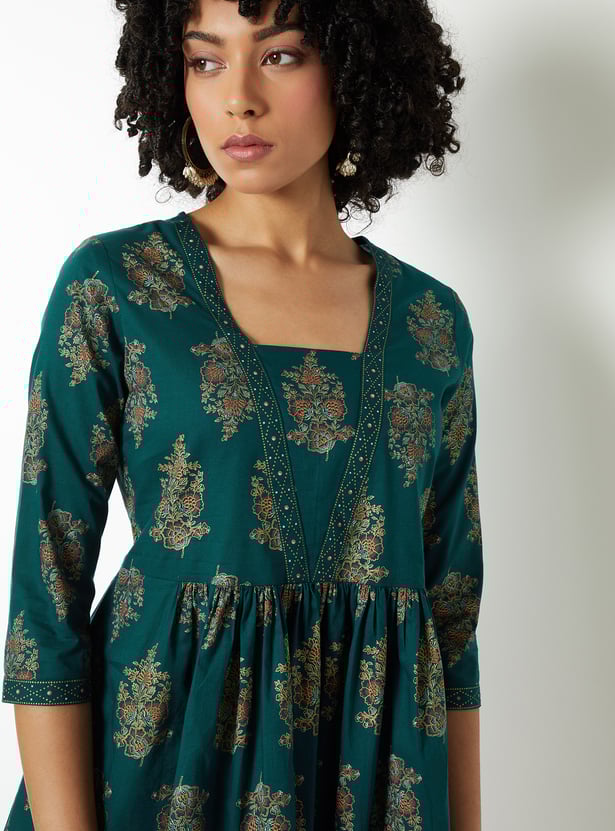 Women Ethnic Print A-Line Kurtis - Pack of 2