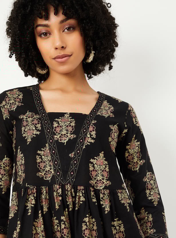 Women Ethnic Print A-Line Kurtis - Pack of 2