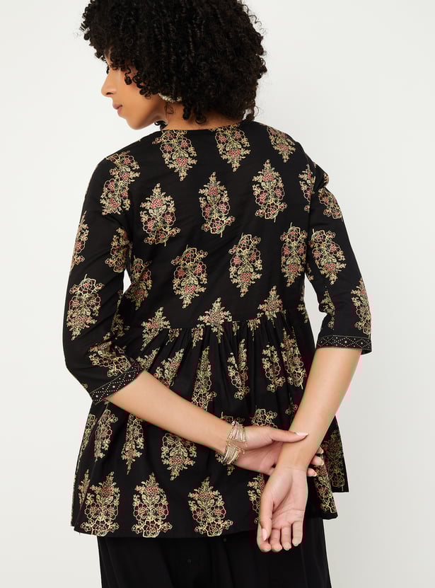 Women Ethnic Print A-Line Kurtis - Pack of 2