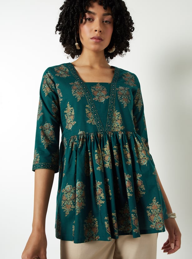 Women Ethnic Print A-Line Kurtis - Pack of 2