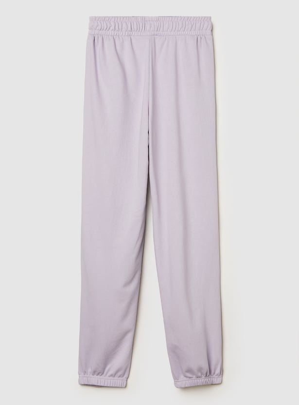 Girls Solid Joggers - Pack of 2