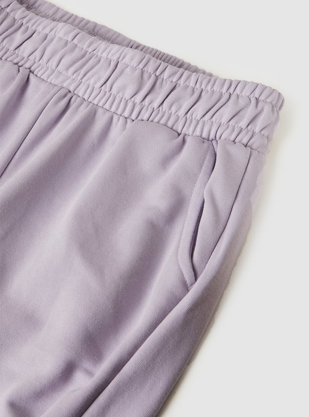 Girls Solid Joggers - Pack of 2