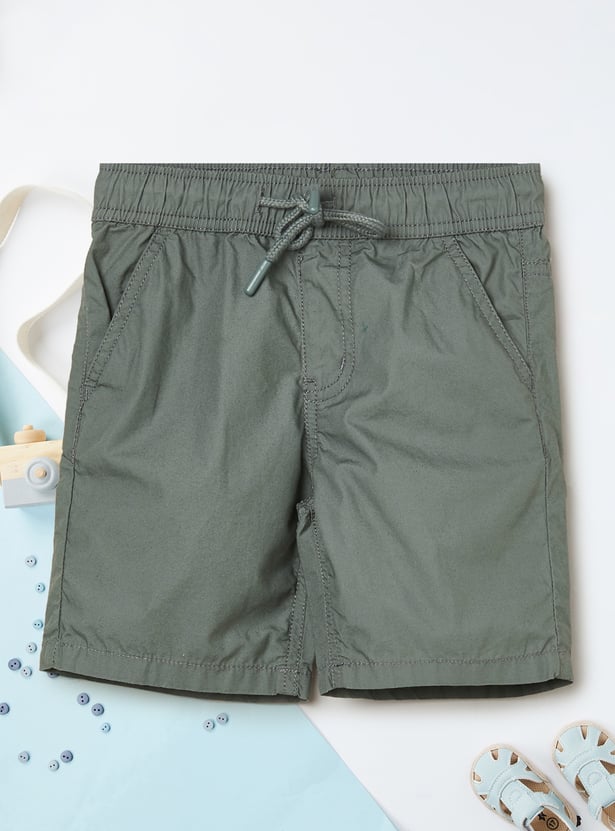 Boys Solid Shorts - Pack of 2