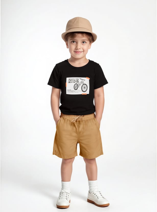 Boys Solid Shorts - Pack of 2