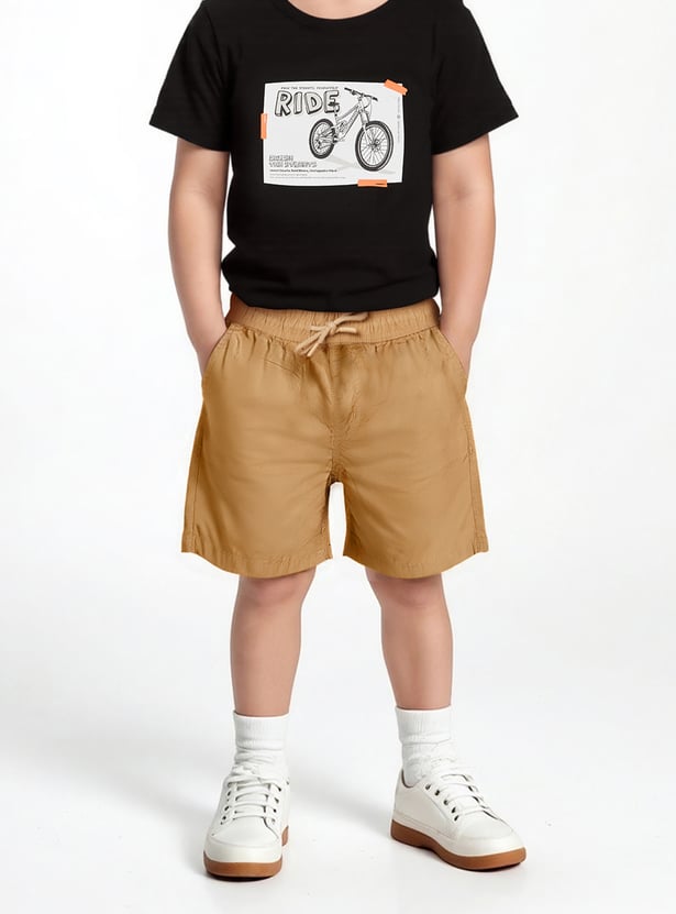 Boys Solid Shorts - Pack of 2