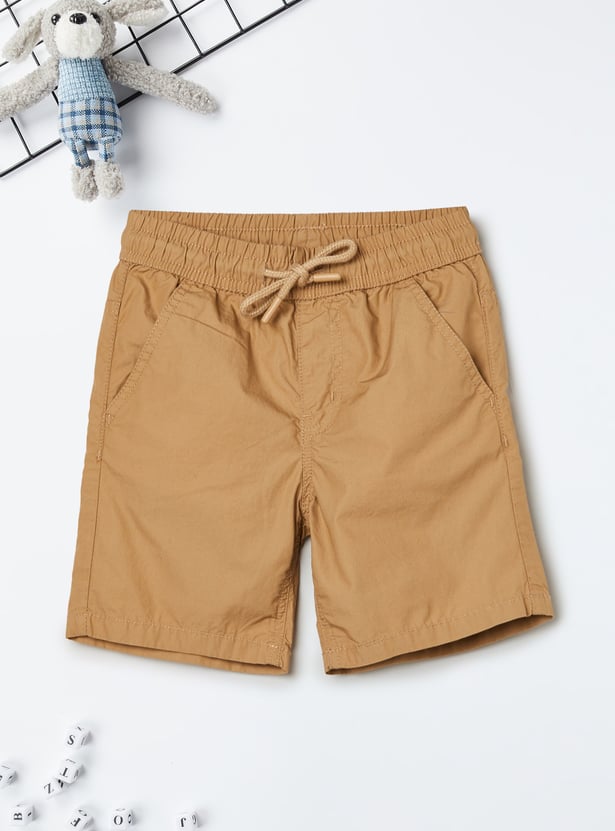 Boys Solid Shorts - Pack of 2