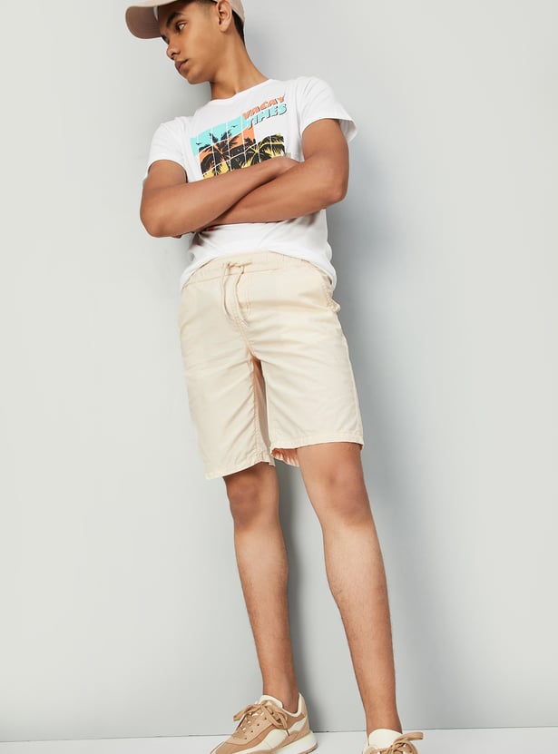Boys Solid Shorts - Pack of 2