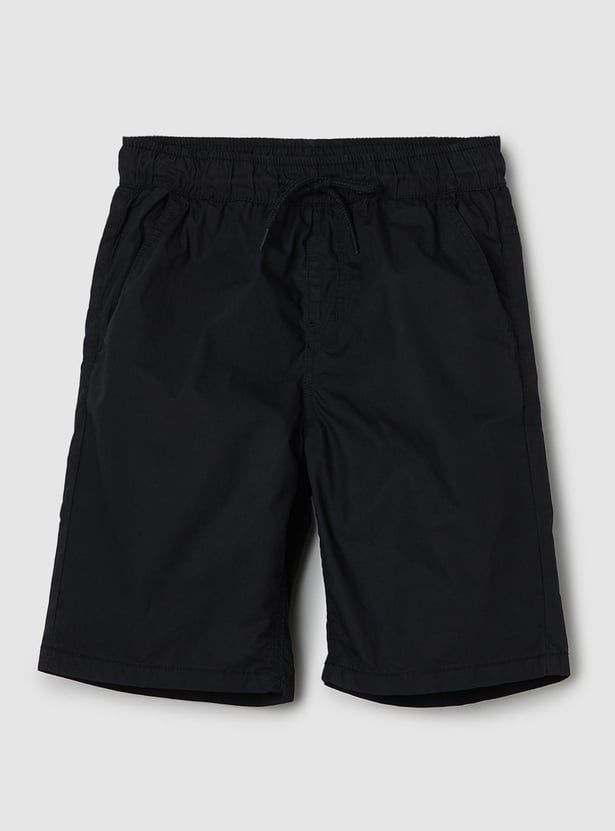 Boys Solid Shorts - Pack of 2