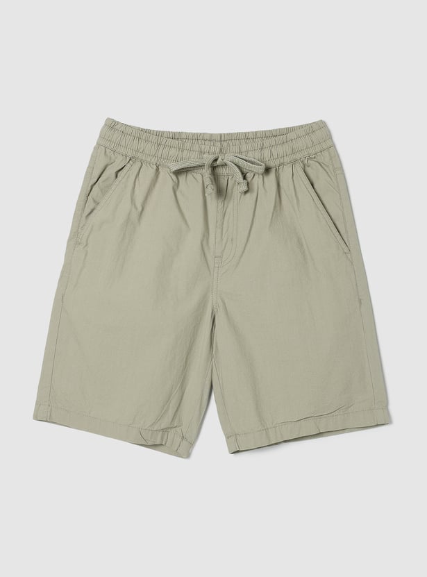 Boys Solid Shorts - Pack of 2