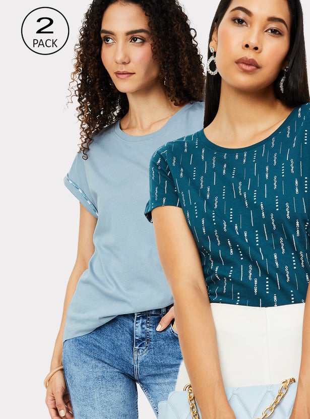 Women Assorted T-shirt - Pack of 2
