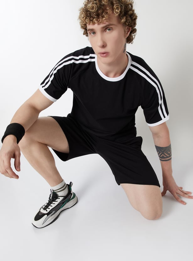 Men Side Striped Sports T-shirt - Pack of 2