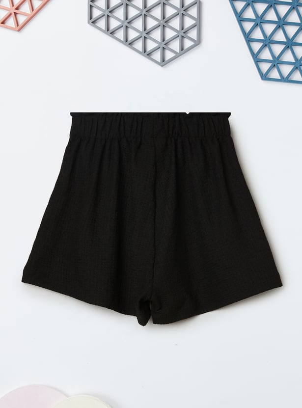 Girls Solid Shorts - Pack of 2