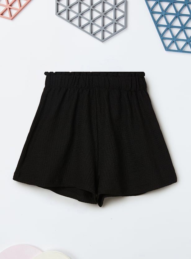 Girls Solid Shorts - Pack of 2