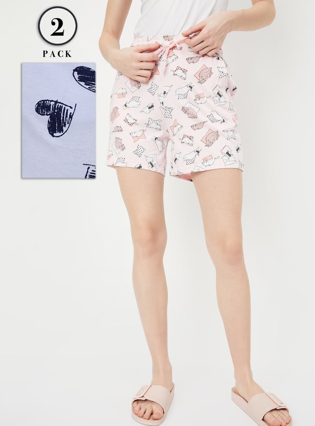 Women Printed Shorts - Pack of 2