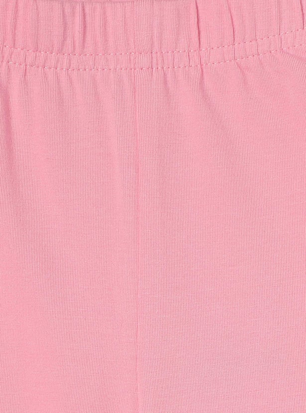 Girls Solid Leggings - Pack of 2