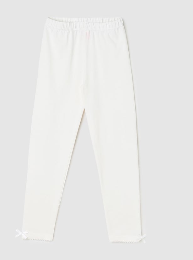 Girls Solid Leggings - Pack of 2