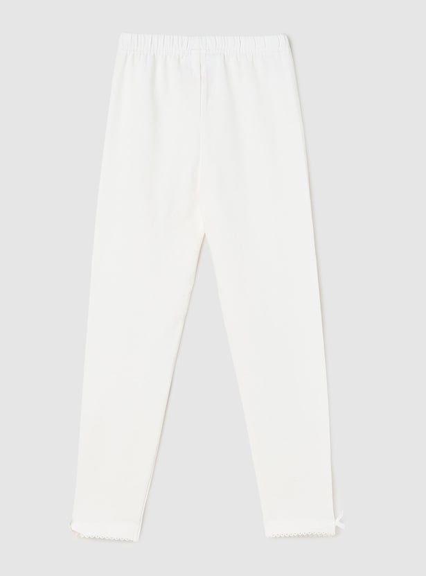 Girls Solid Leggings - Pack of 2