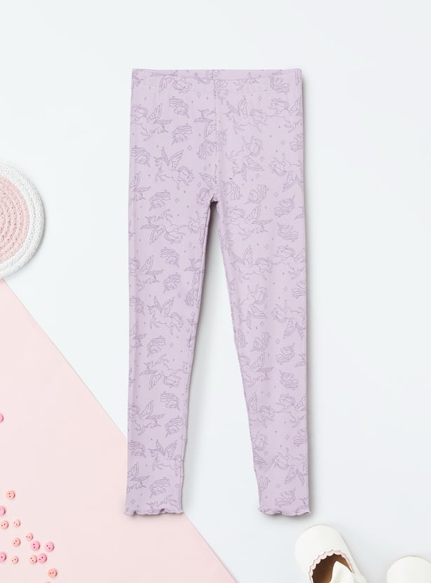 Girls Printed Leggings - Pack of 2