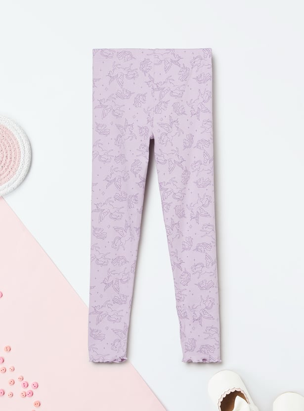 Girls Printed Leggings - Pack of 2