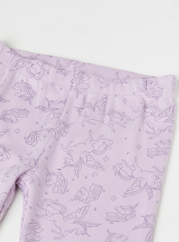 Girls Printed Leggings - Pack of 2