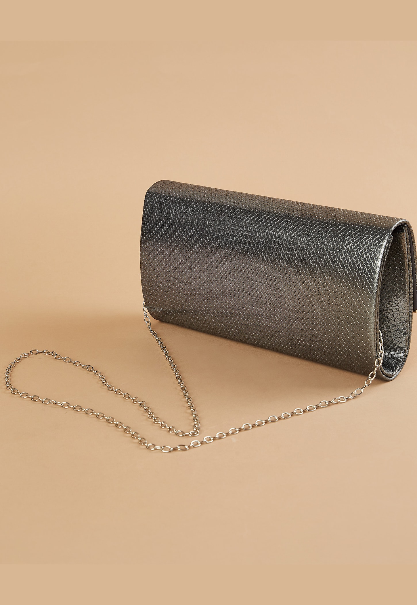 CODE Textured Clutch with Sling Strap-picture-52