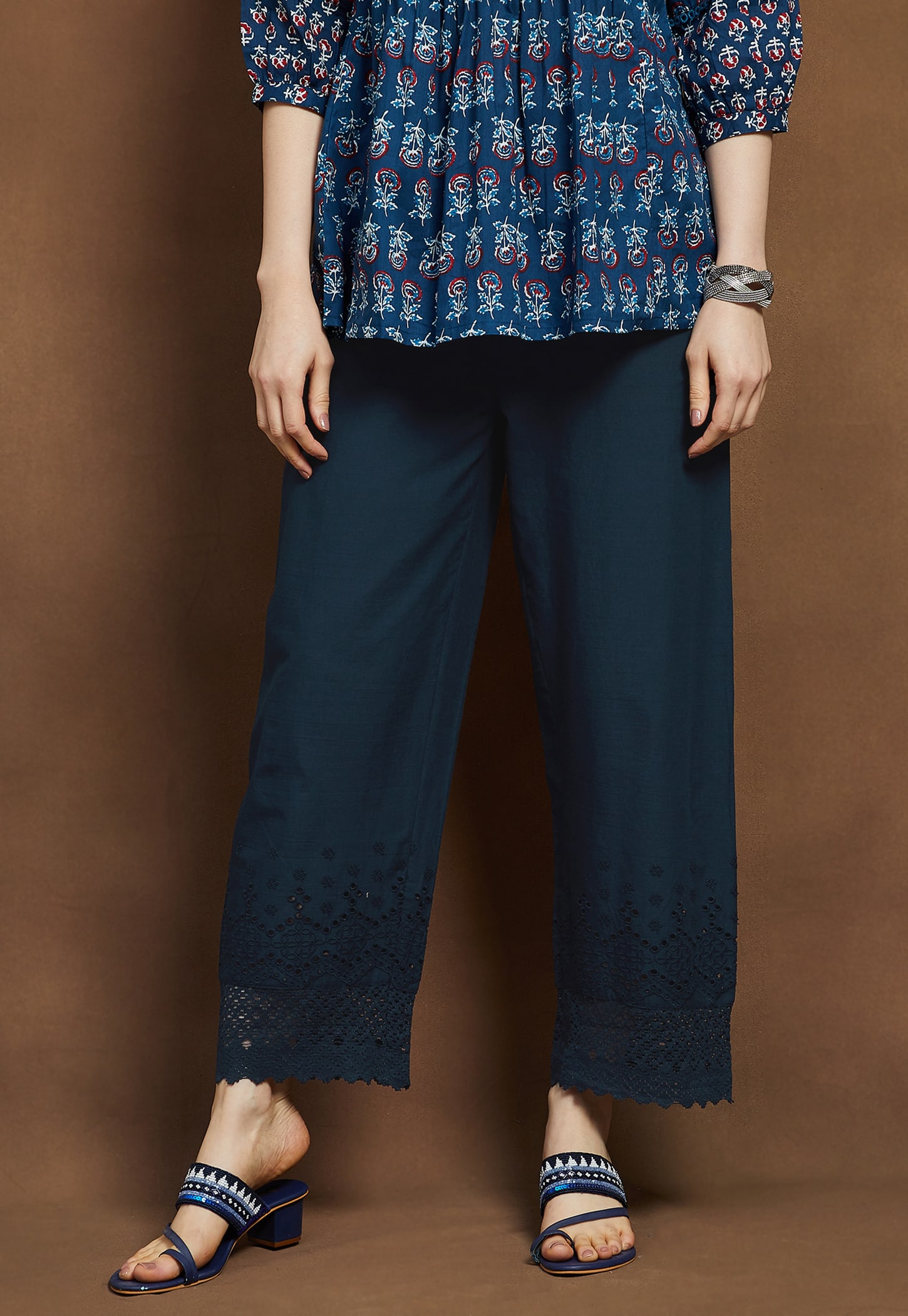 MELANGE Lace Hem Palazzos-picture-37