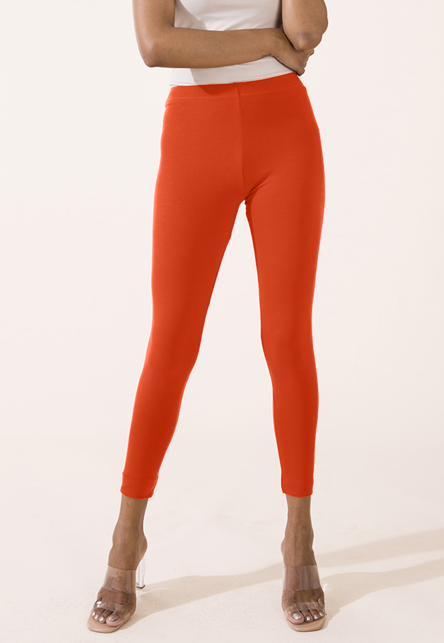 GO COLORS Solid Leggings-image-5