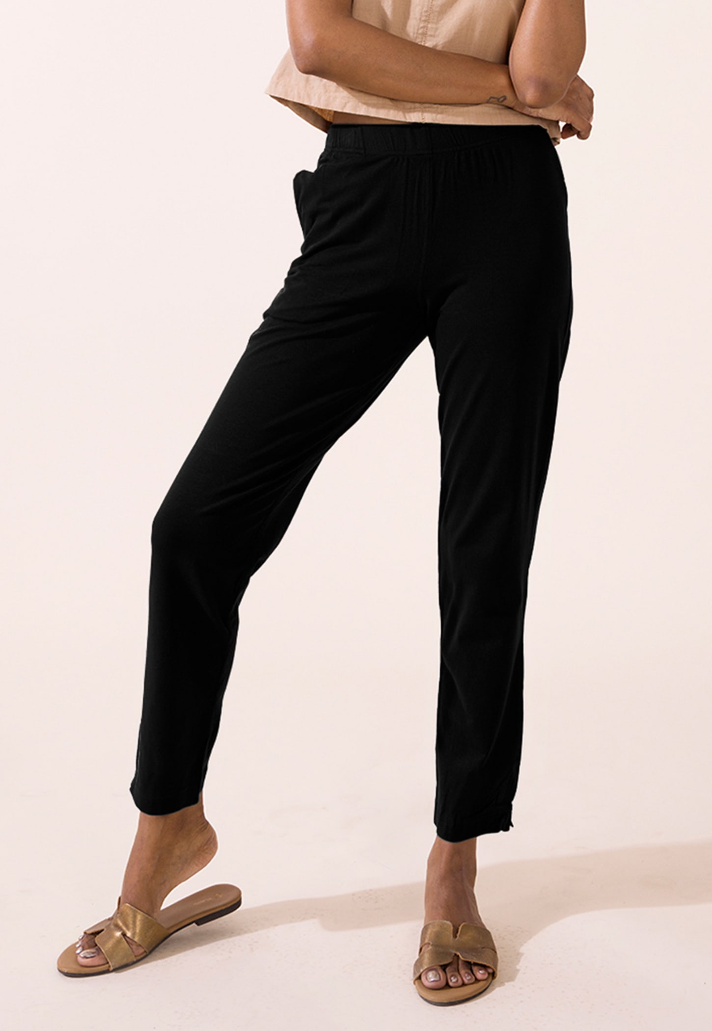 GO COLORS Solid Elasticated Leggings-picture-52