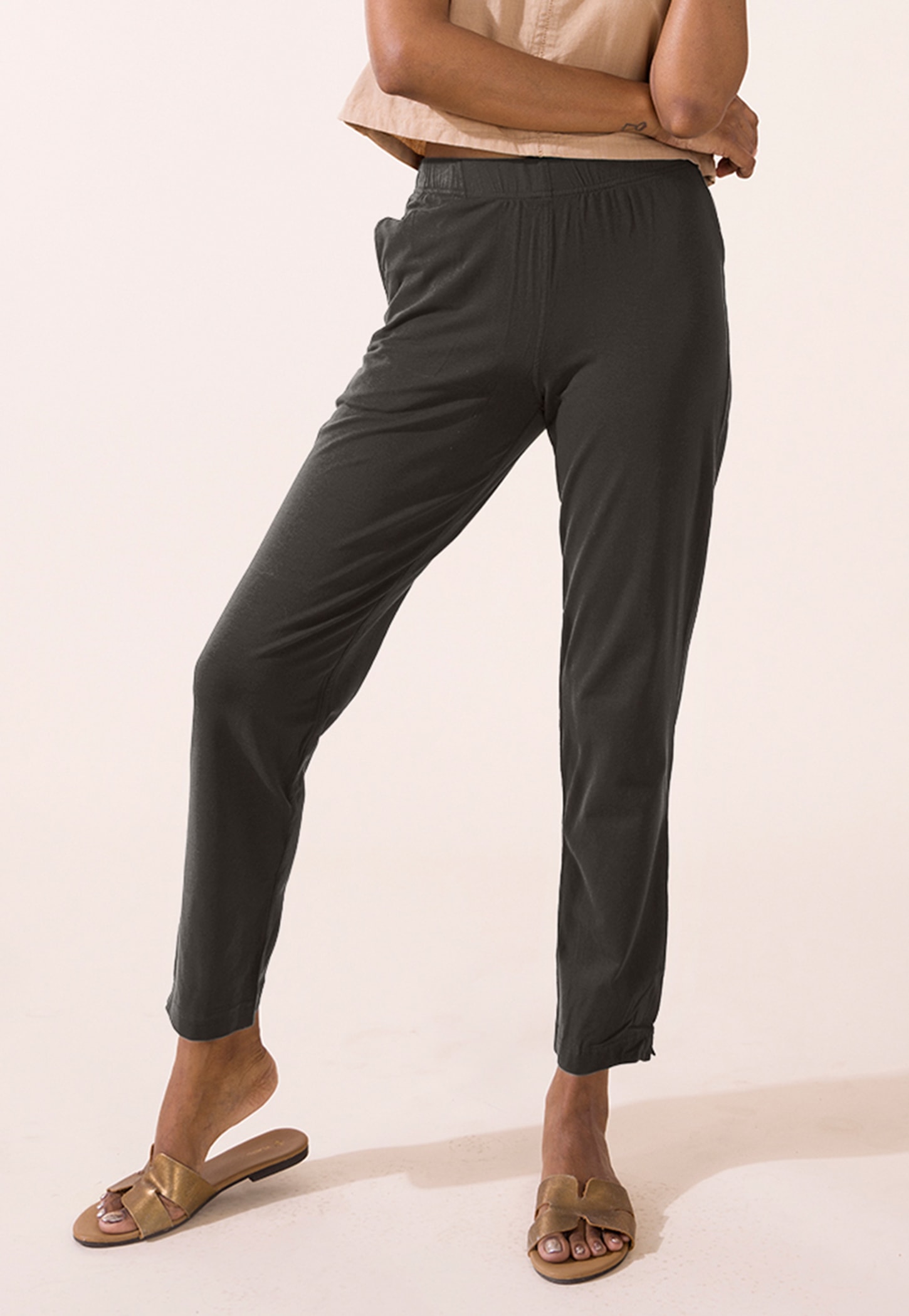 GO COLORS Solid Elasticated Leggings-picture-53