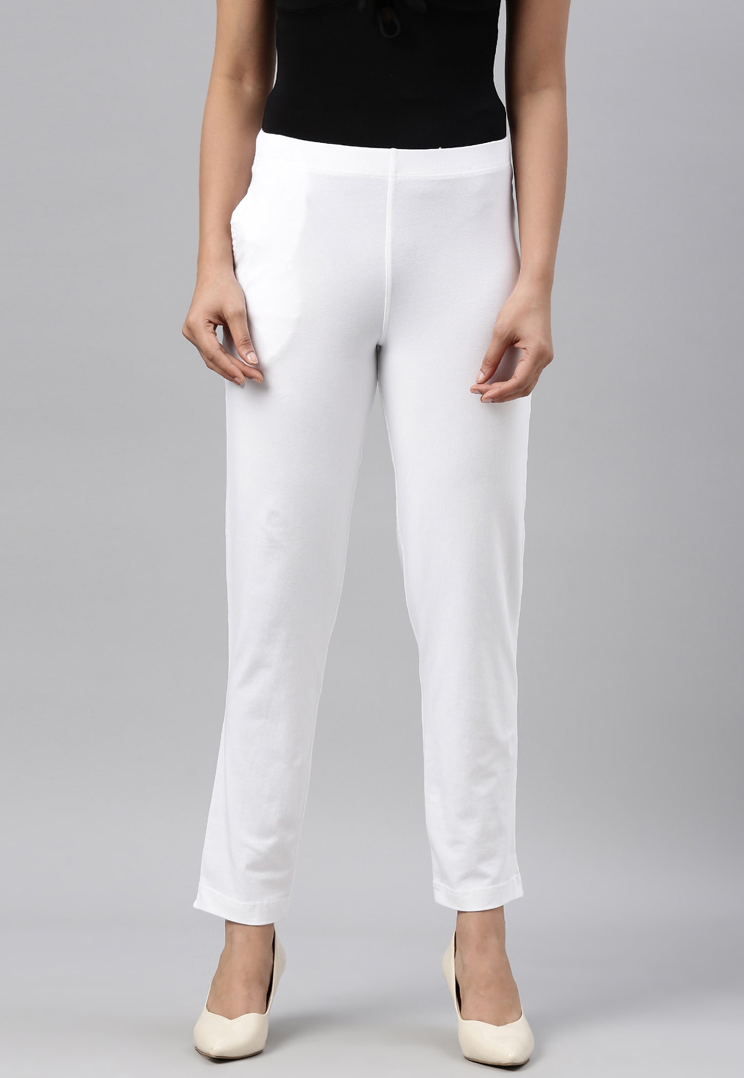 GO COLORS Solid Elasticated Leggings-picture-44