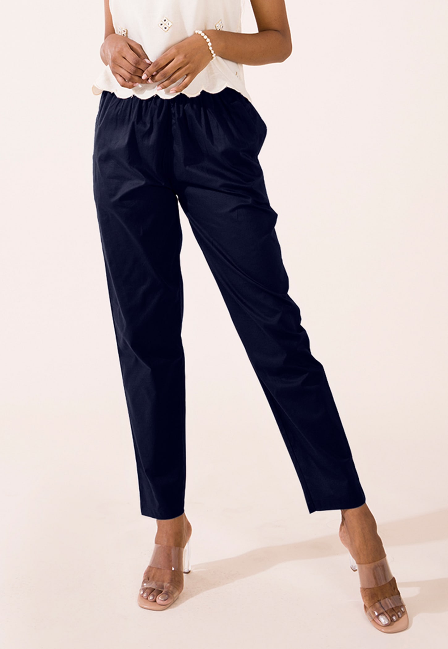 GO COLORS Solid Straight Pants-picture-10