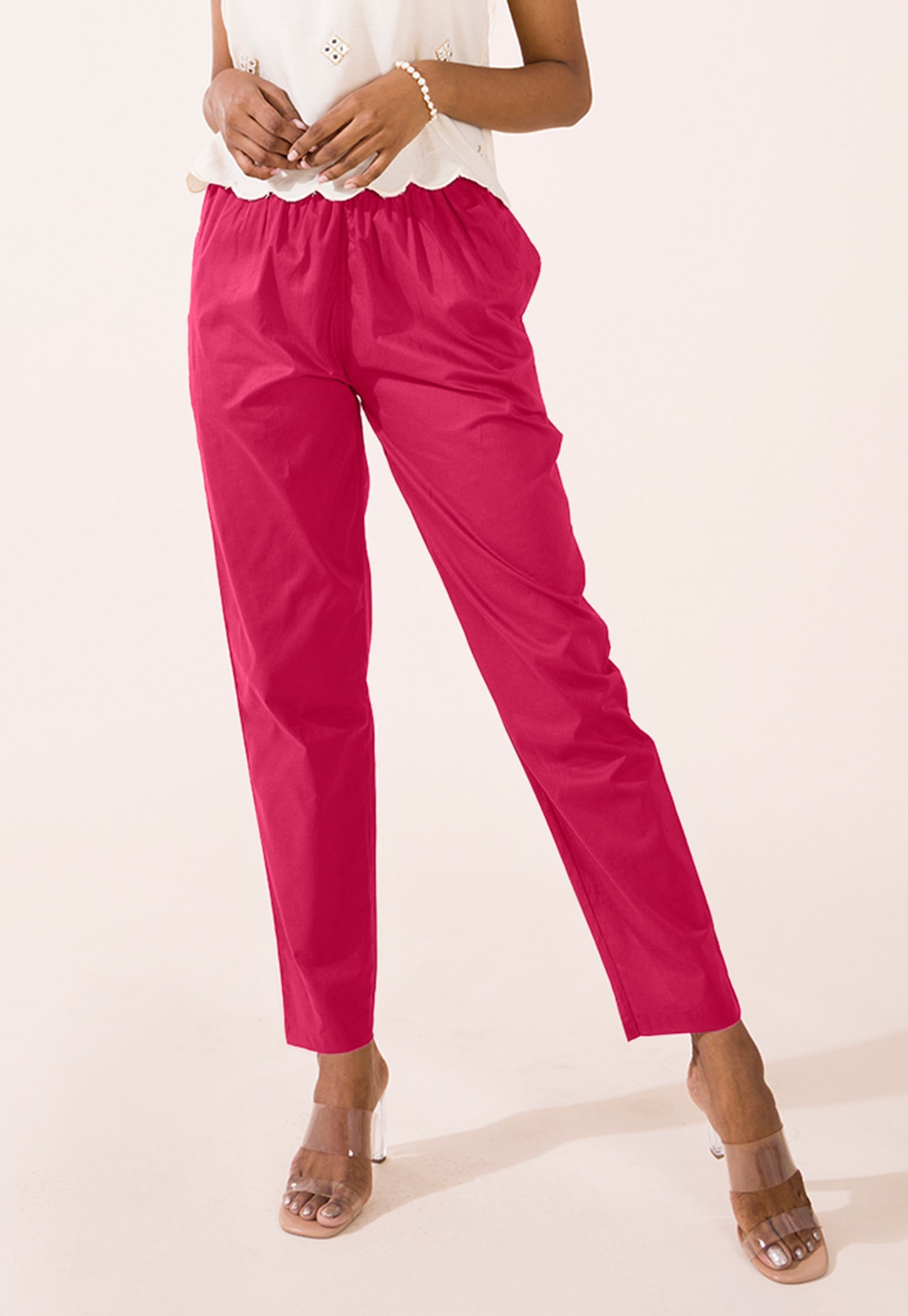 GO COLORS Solid Straight Pants-picture-25