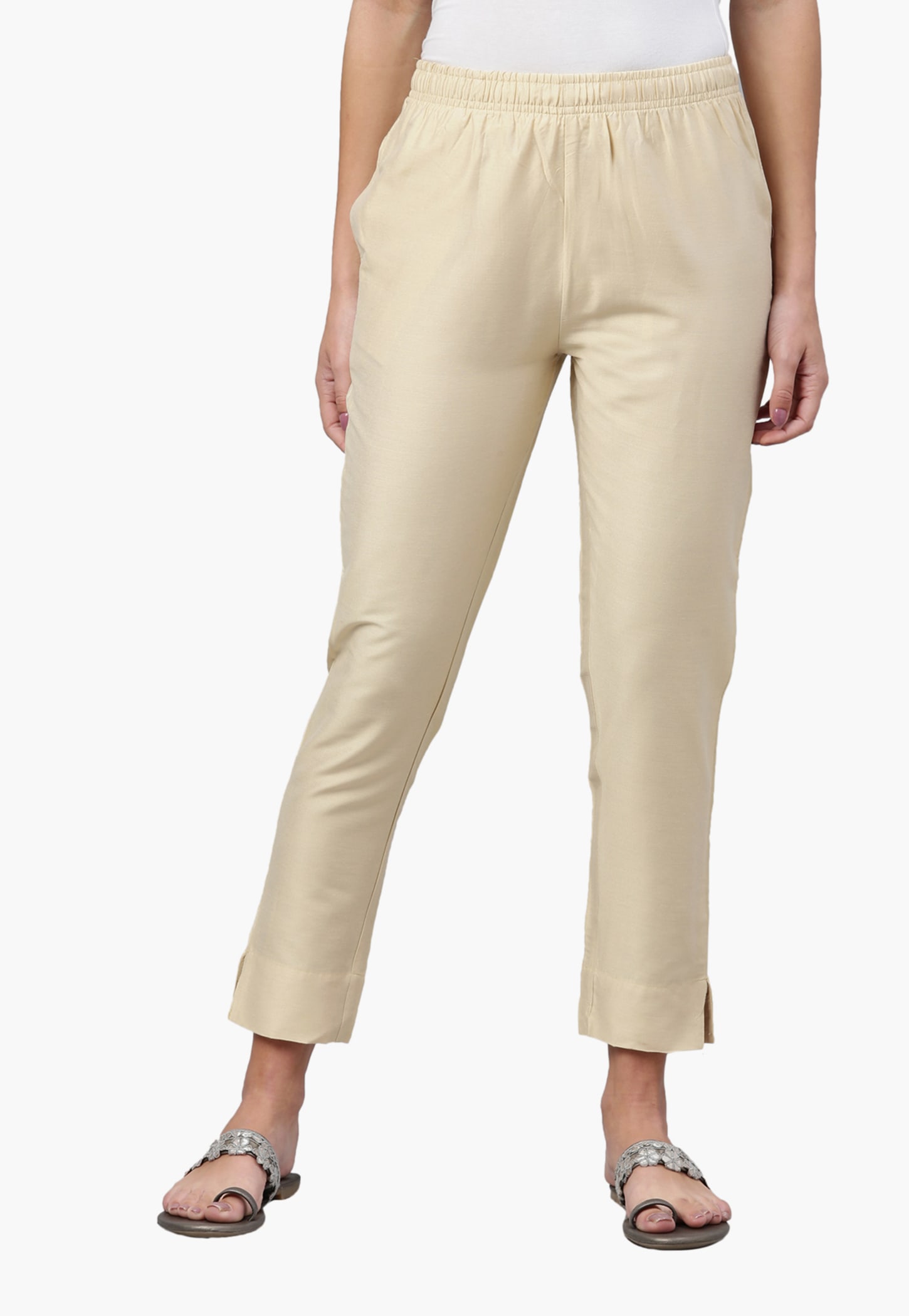 GO COLORS Solid Straight Pants-picture-13
