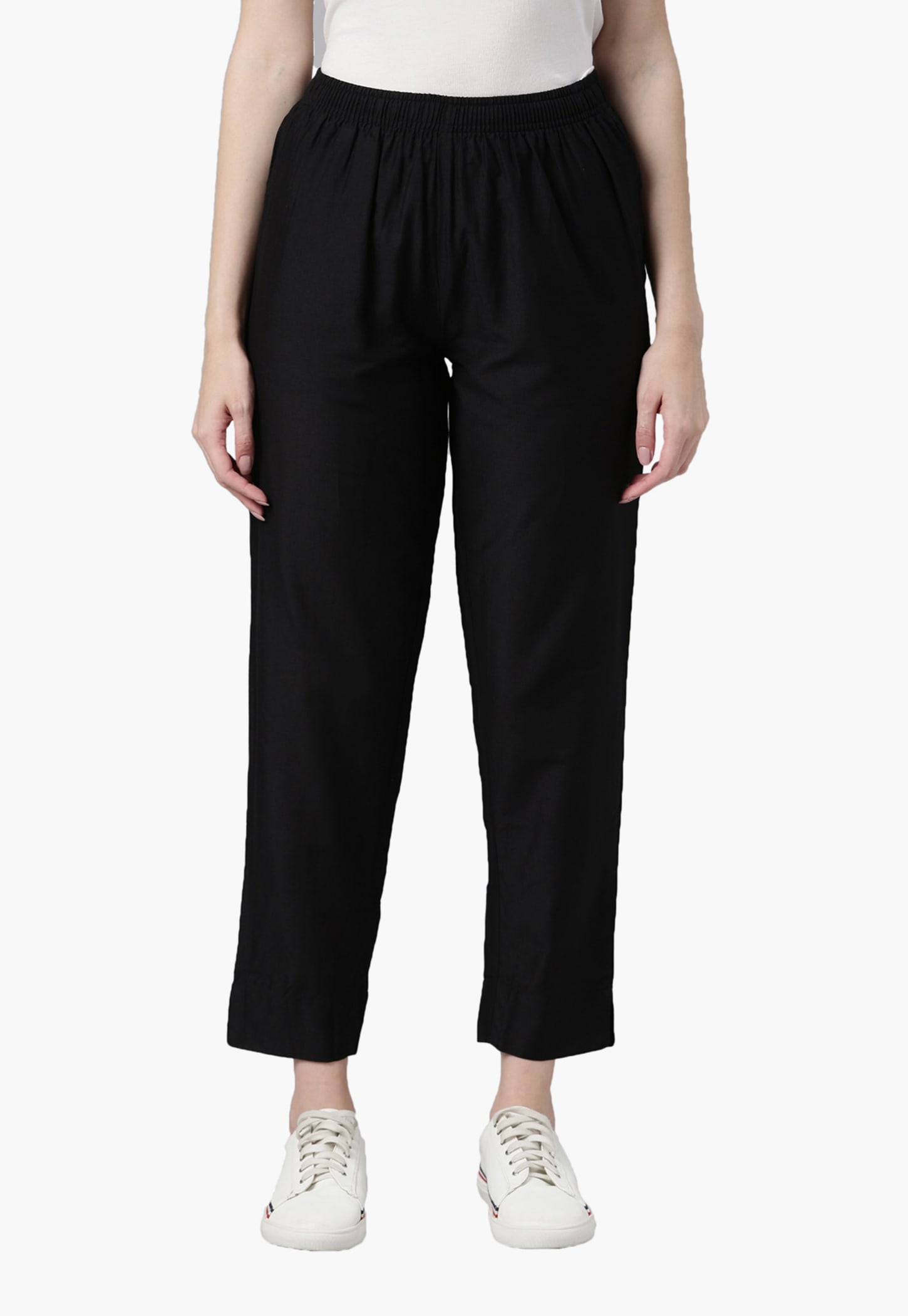 GO COLORS Solid Straight Pants-picture-18