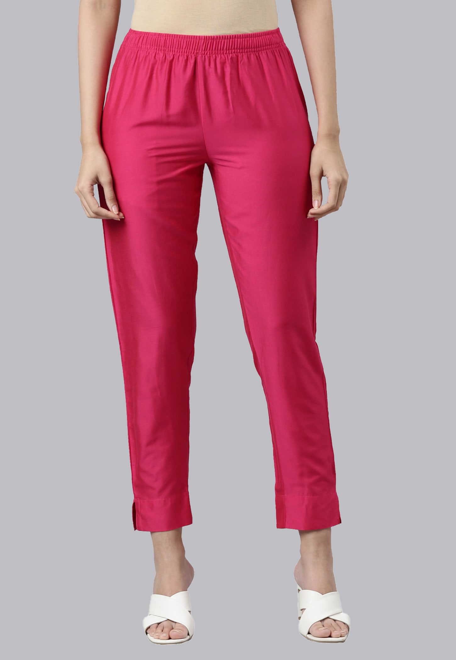 GO COLORS Solid Straight Pants-picture-23