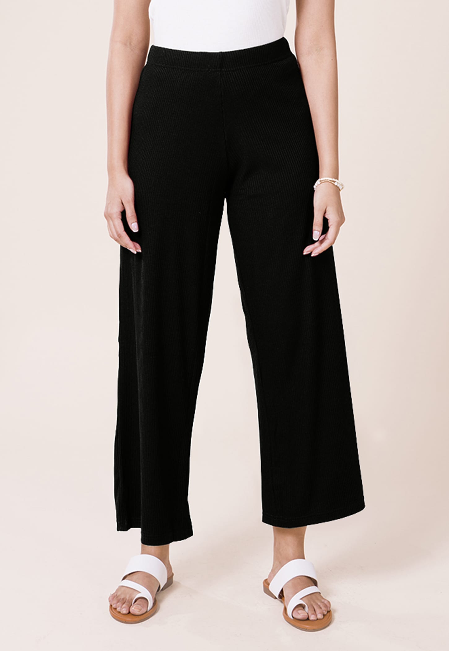 GO COLORS Ribbed Palazzos-picture-44