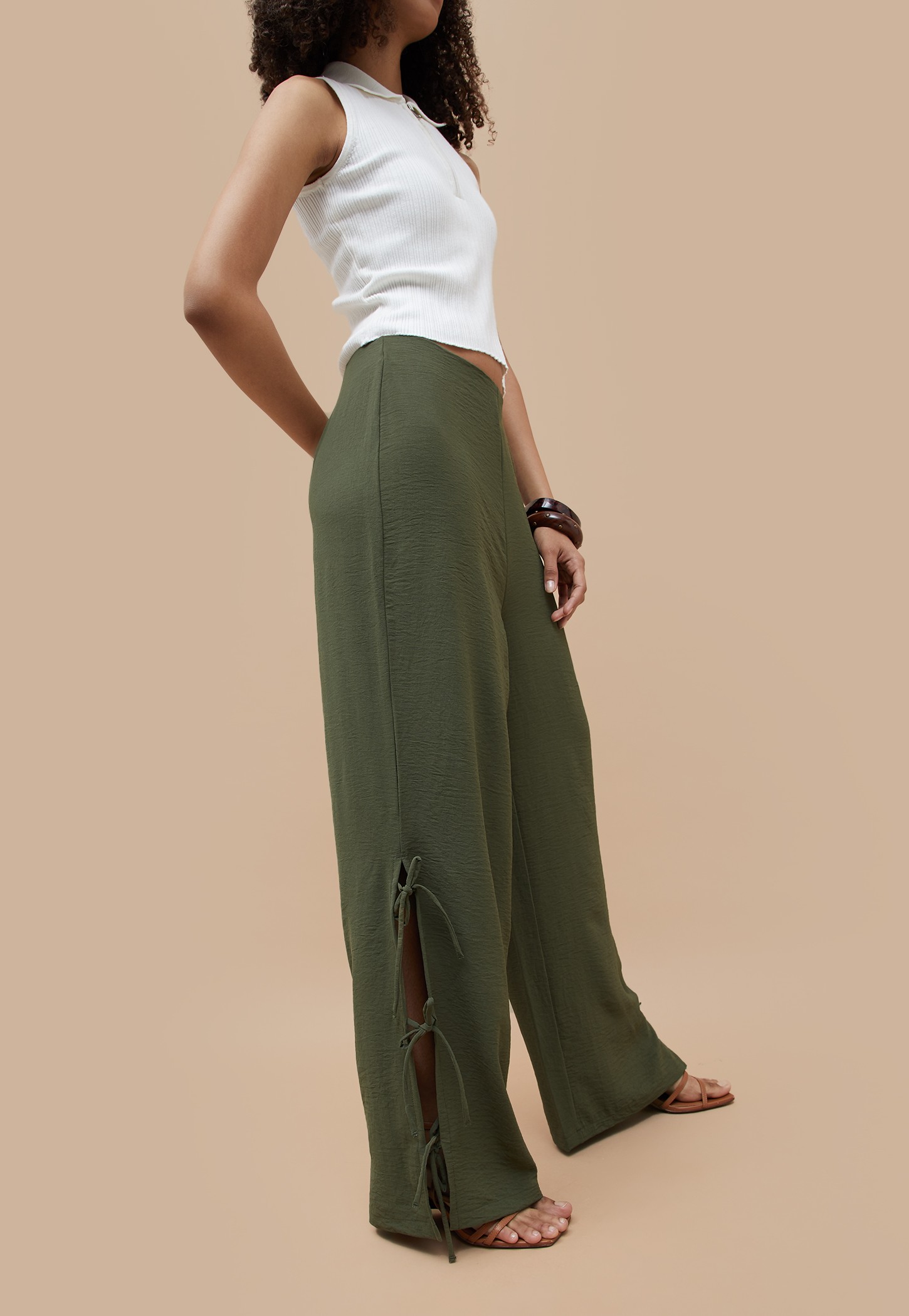 GINGER Wide Leg Trousers with Side Tie-Ups-picture-29