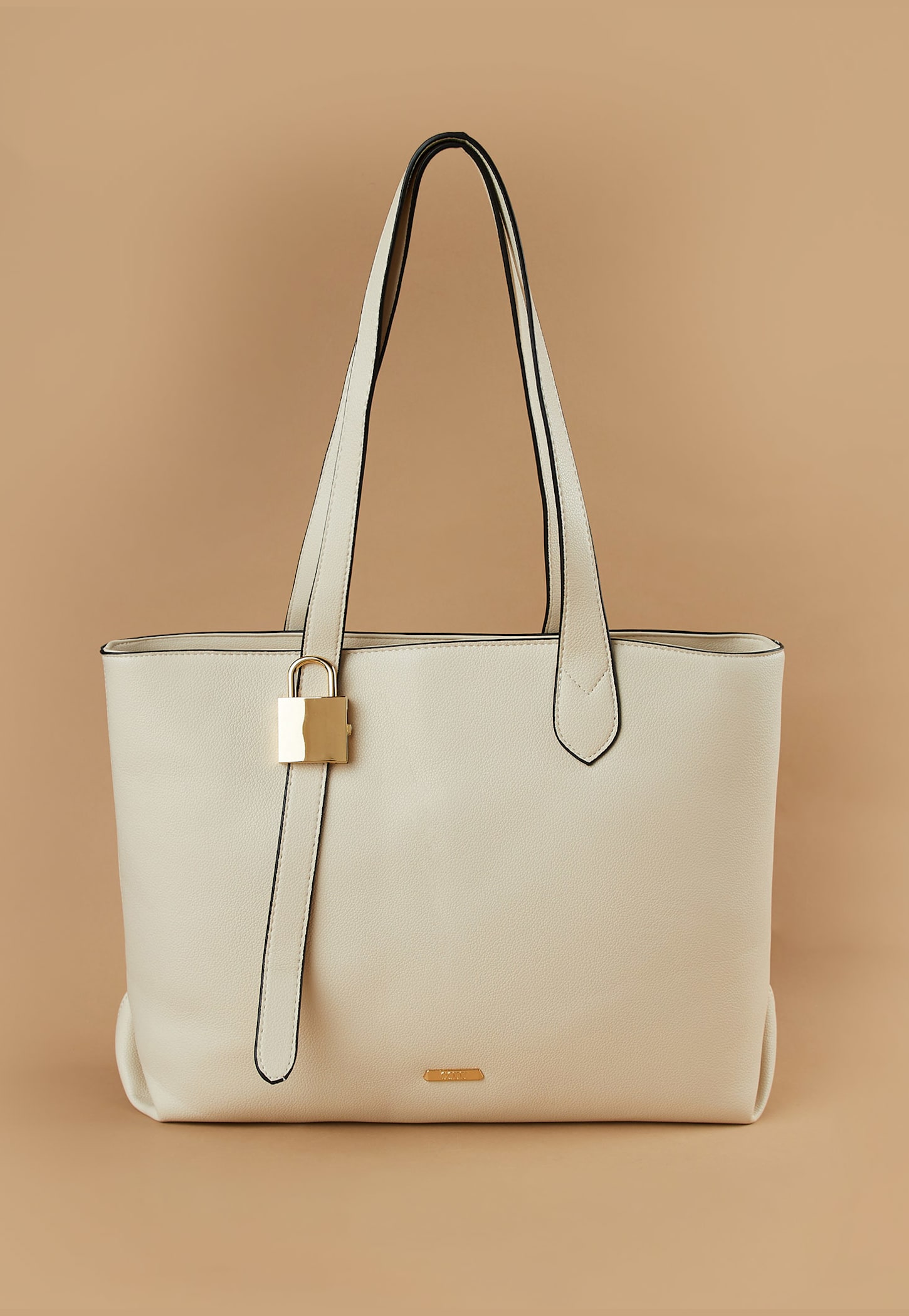 CODE Textured Shoulder Bag with Lock Accent-picture-38
