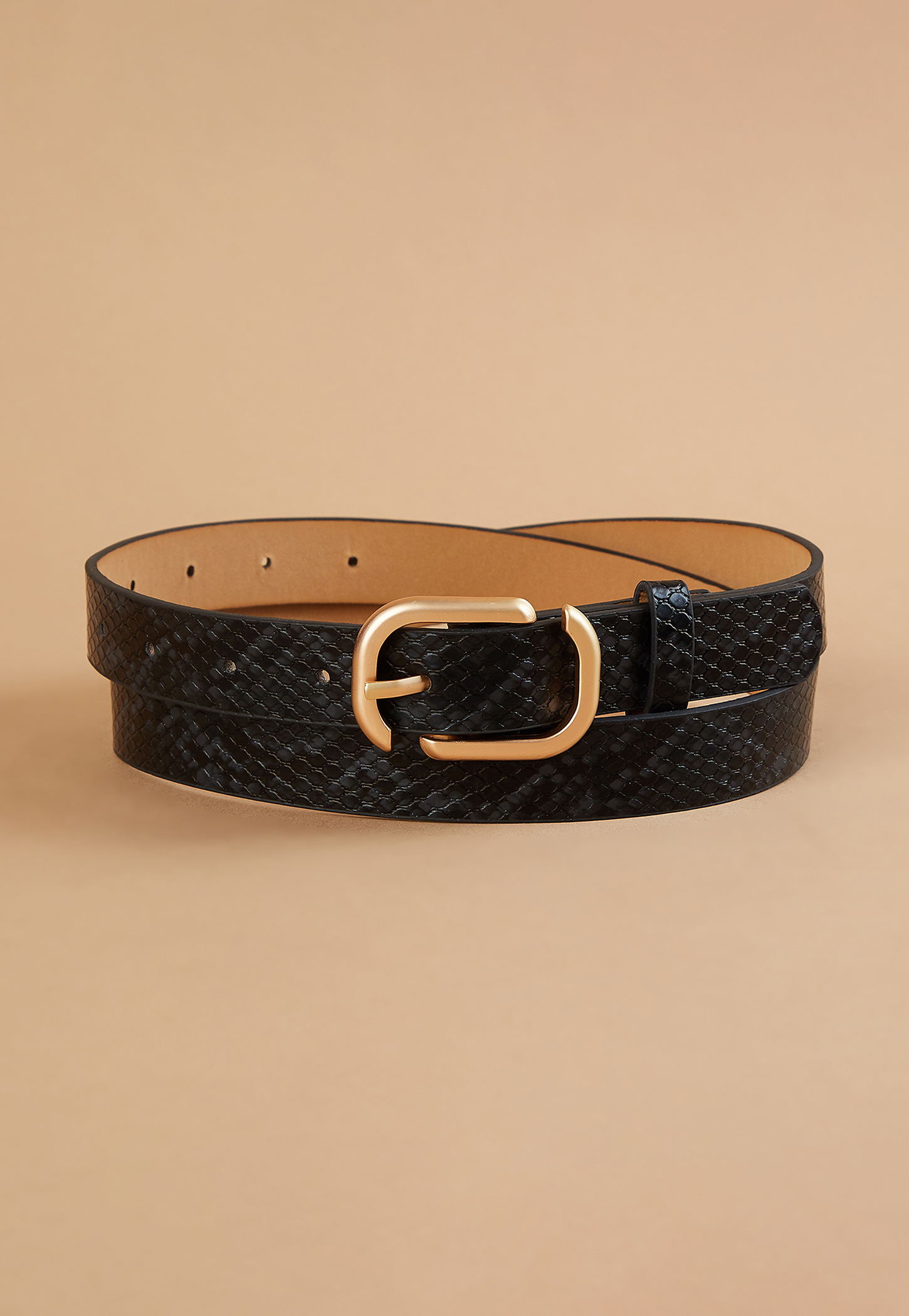 GINGER Textured Buckled Belt