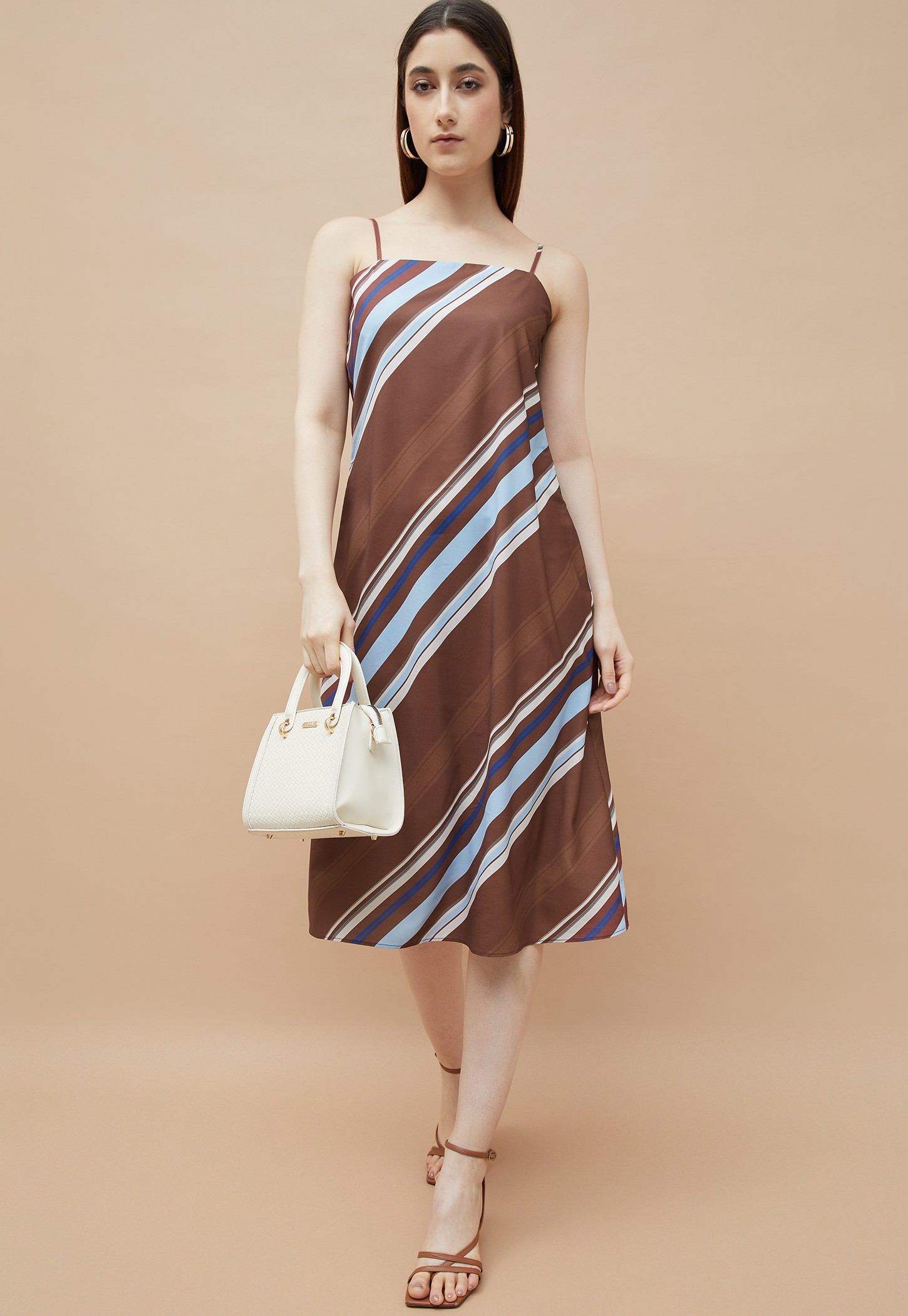 CODE Striped A-line Dress-picture-50